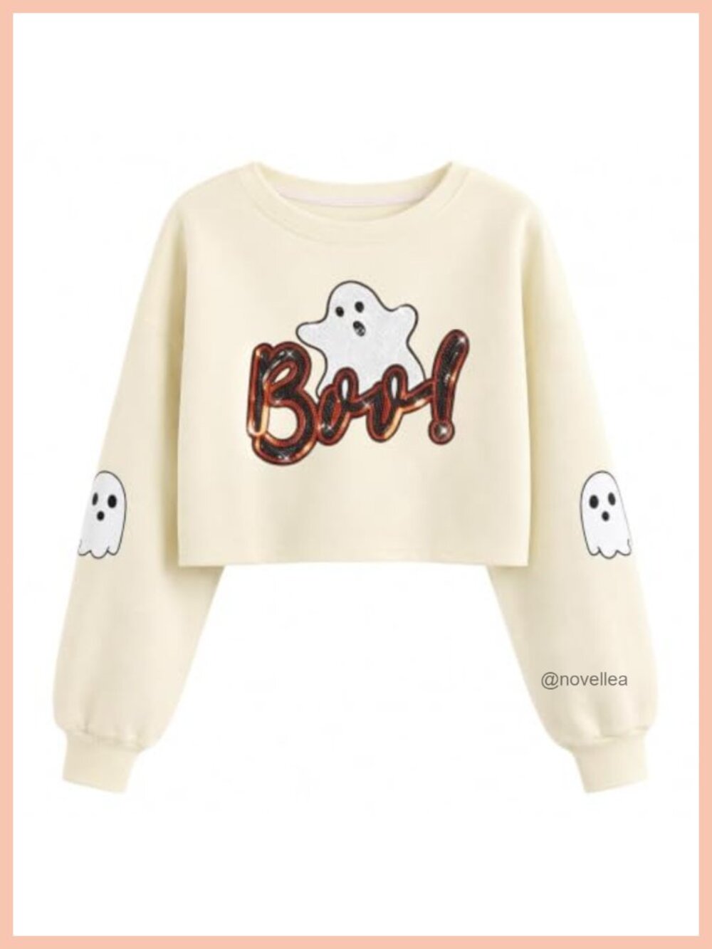 Halloween Cropped Sweatshirt Ghost Skull Graphic Pullover Fall